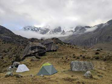 Santa Cruz trek - spaní pod Punto Union, 4150 m.n.m.